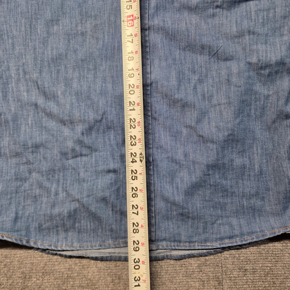 Wrangler Mens Blue Denim Long Sleeve Button Down Shirt Small 112359126 - Picture 10 of 15